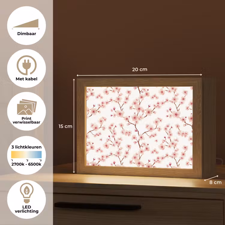 Lightbox - Wandlamp - Kersenbloesem - Takken - Roze — 9