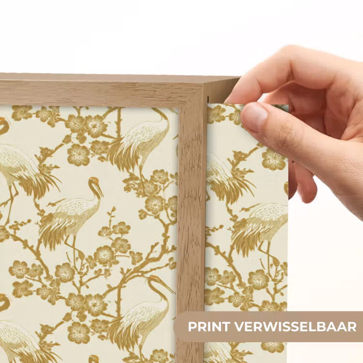 Lightbox - Wandlamp - Kraanvogels - Kersenbloesem - Goud — 6