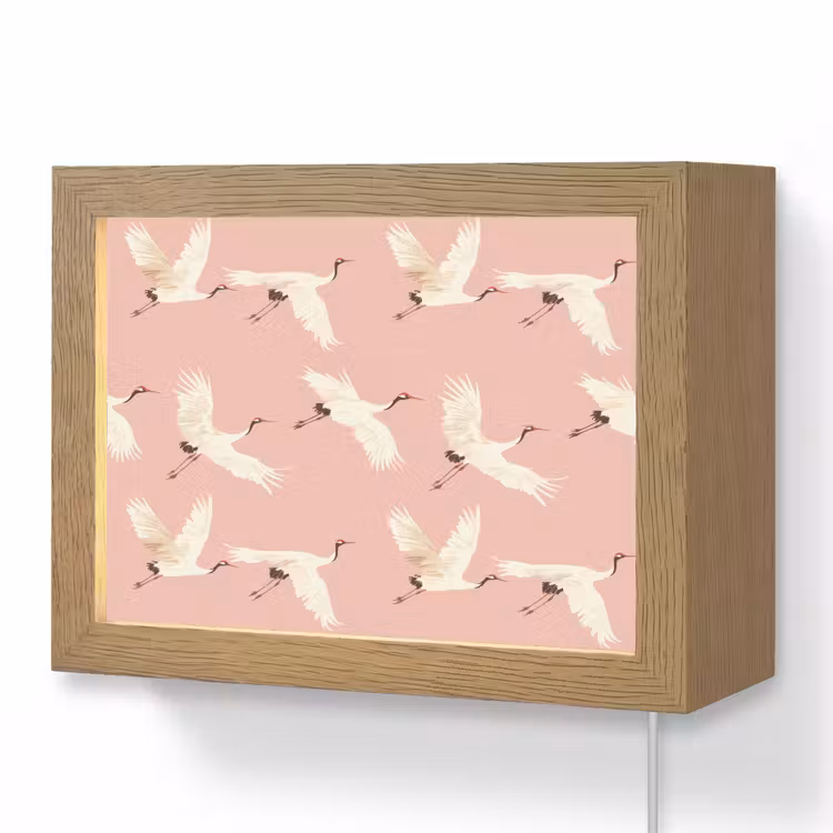 Lightbox - Wandlamp - Modern - Kraanvogels - Roze — 1