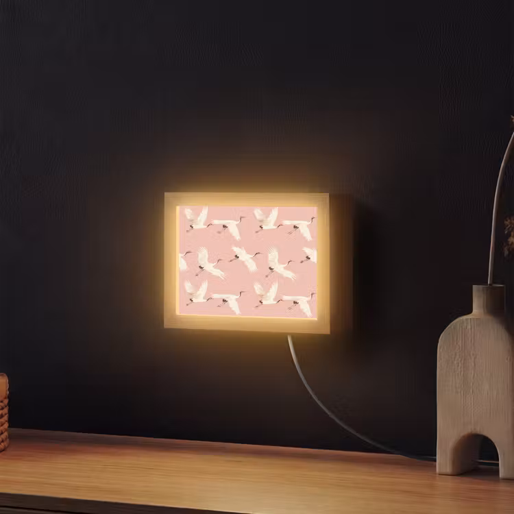 Lightbox - Wandlamp - Modern - Kraanvogels - Roze — 2