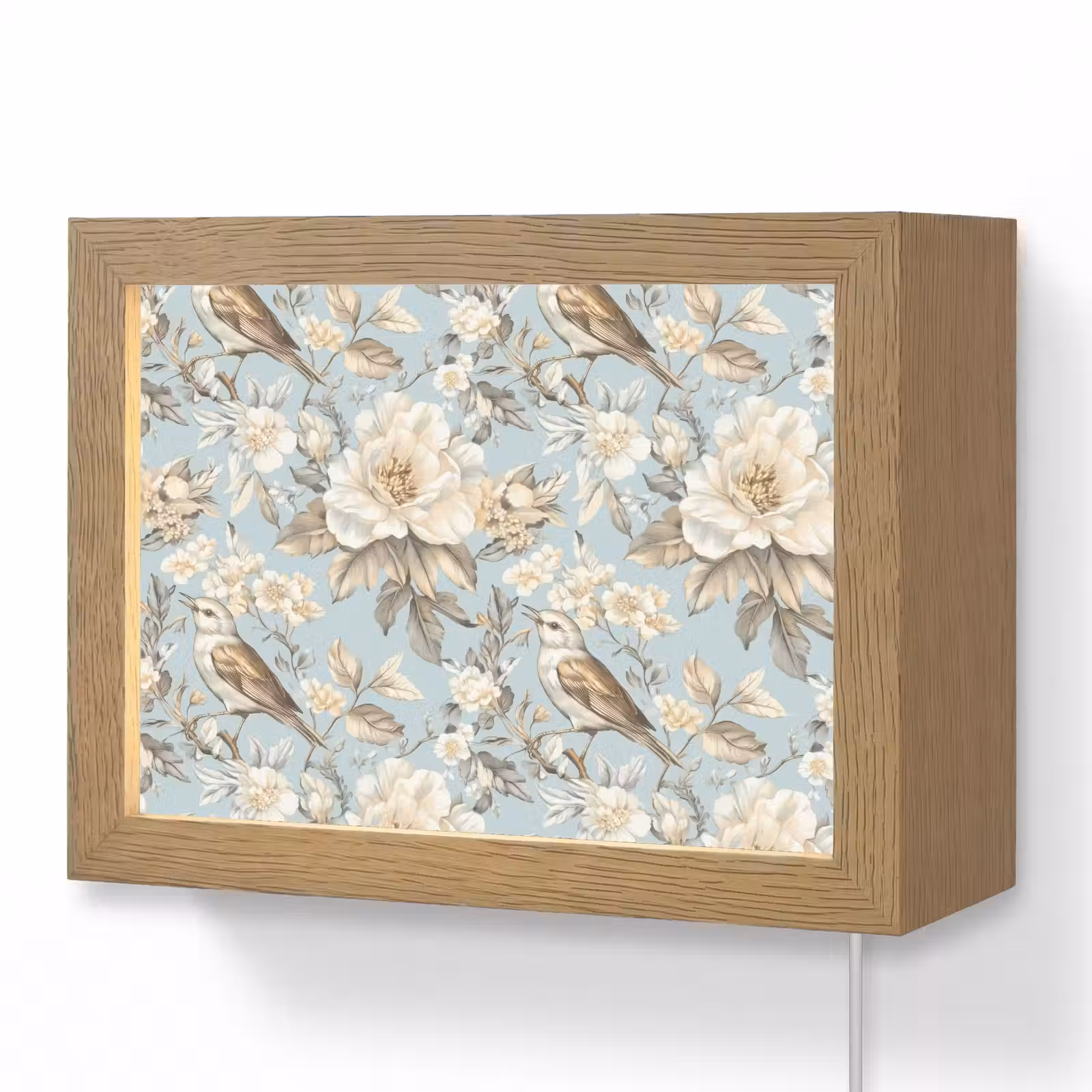 Lightbox - Wandlamp - Botanisch - Zangvogel - Blauw — 1