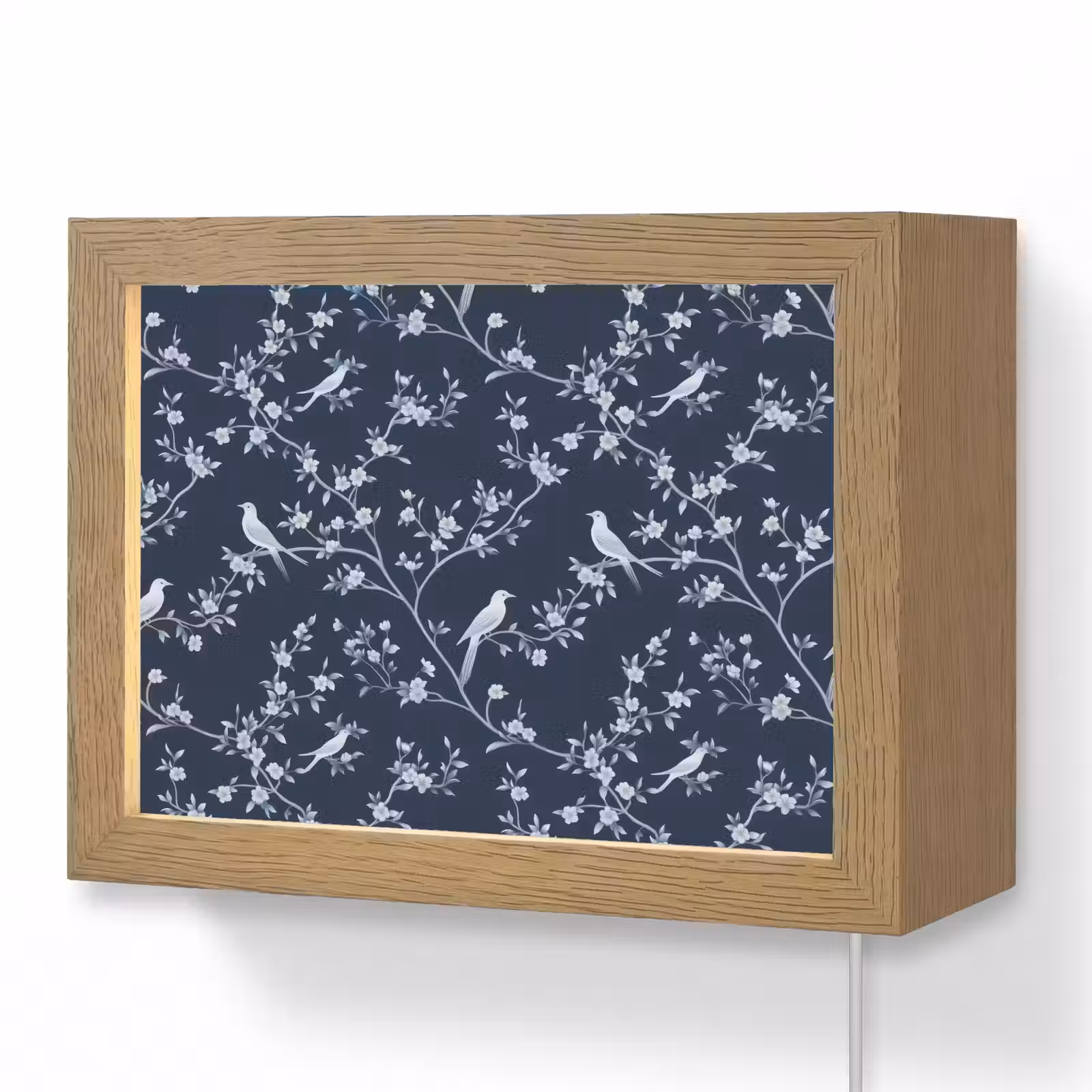 Lightbox - Wandlamp - Grafisch - Bloesemtak - Blauw — 1