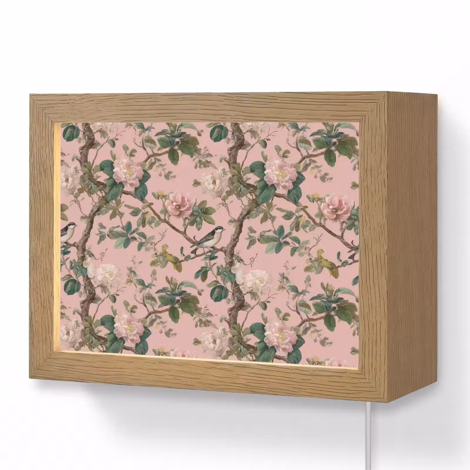 Lightbox - Wandlamp - Pioenrozen - Botanisch - Vogel — 1