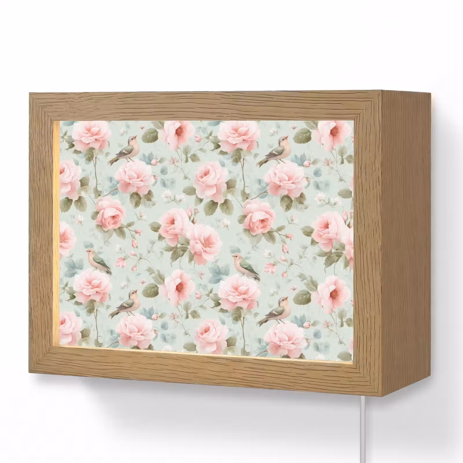 Lightbox - Wandlamp - Rozen - Vogels - Pastel - Kleurrijk — 1