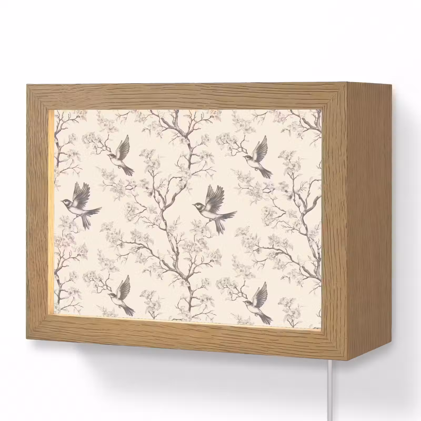 Lightbox - Wandlamp - Takken - Vogels - Beige — 1