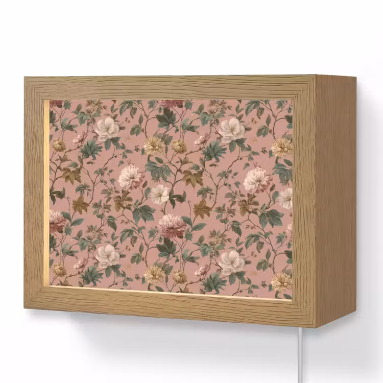 Lightbox - Wandlamp - Bloemen - Klassiek - Roze — 1