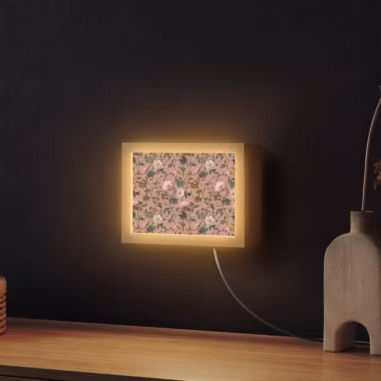 Lightbox - Wandlamp - Bloemen - Klassiek - Roze — 2