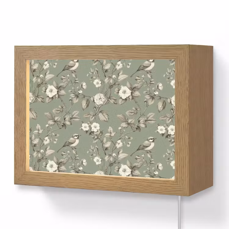 Lightbox - Wandlamp - Botanisch - Vogels - Groen — 1