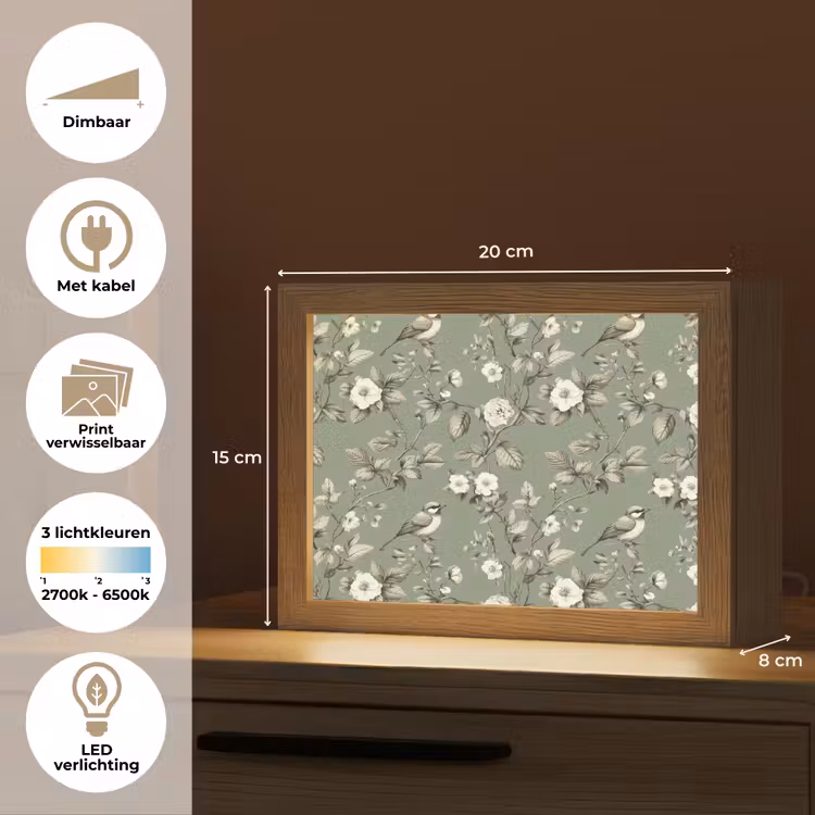 Lightbox - Wandlamp - Botanisch - Vogels - Groen — 9