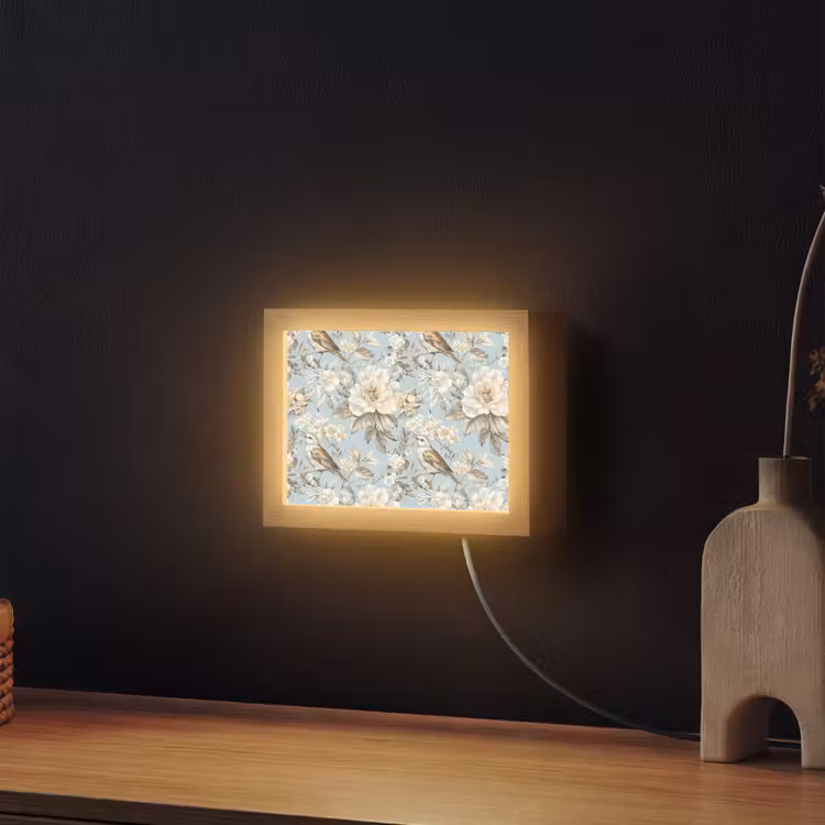 Lightbox - Wandlamp - Botanisch - Zangvogel - Blauw — 2