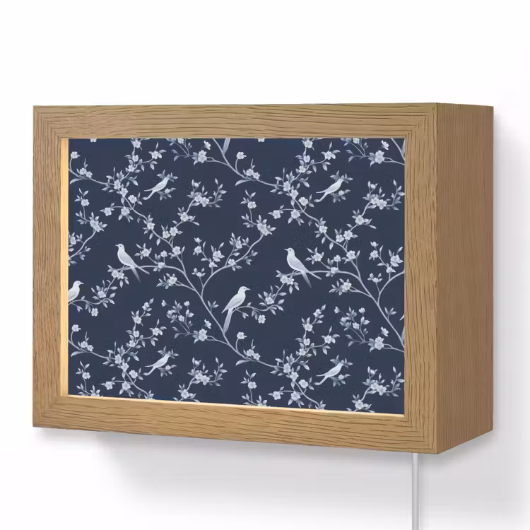Lightbox - Wandlamp - Grafisch - Bloesemtak - Blauw — 1