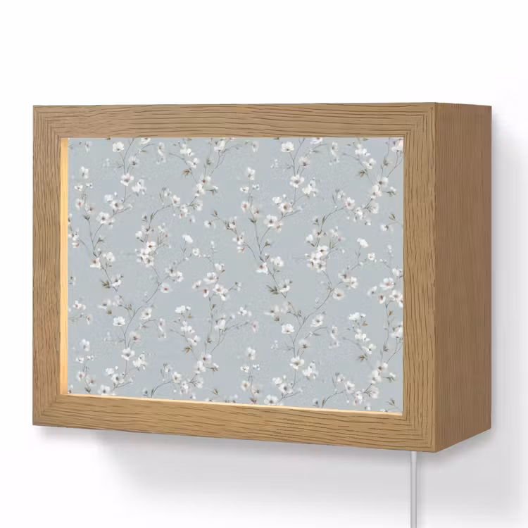 Lightbox - Wandlamp - Klassiek - Bloemen - Blauw — 1