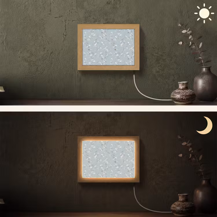 Lightbox - Wandlamp - Klassiek - Bloemen - Blauw — 3