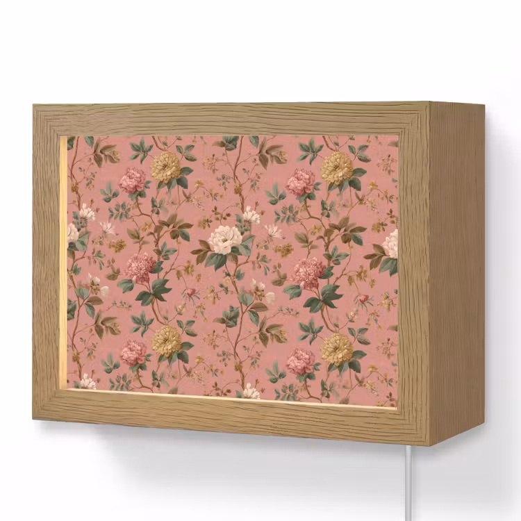 Lightbox - Wandlamp - Klassiek - Botanisch - Roze — 1