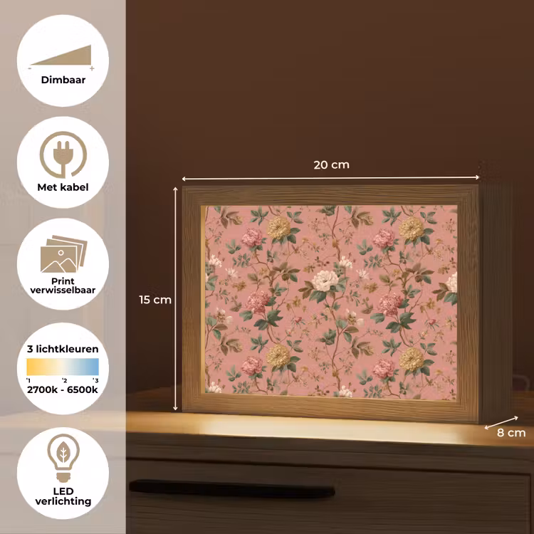 Lightbox - Wandlamp - Klassiek - Botanisch - Roze — 9