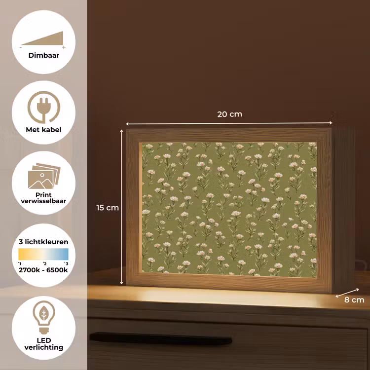Lightbox - Wandlamp - Landelijk - Bloemen - Groen — 9