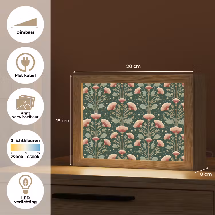 Lightbox - Wandlamp - Patroon - Botanisch - Kleurrijk — 9