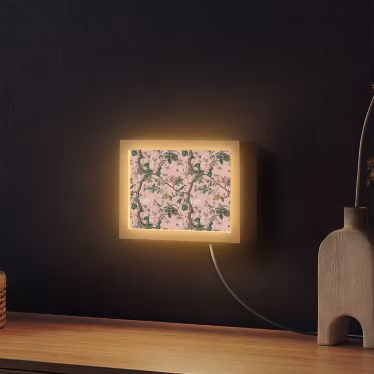 Lightbox - Wandlamp - Pioenrozen - Botanisch - Vogel — 2