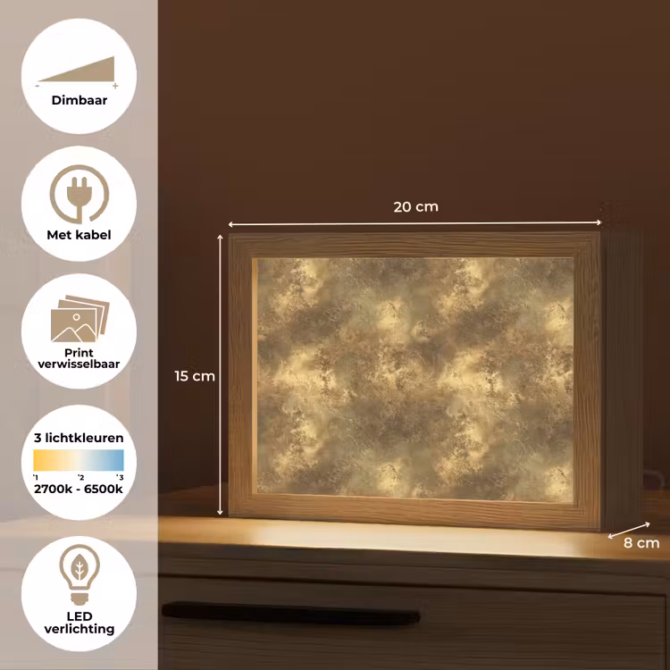 Lightbox - Wandlamp - Antiek - Metaallook - Goud — 9