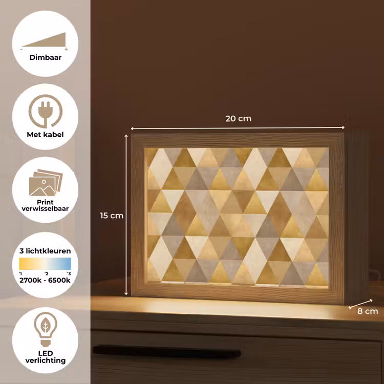 Lightbox - Wandlamp - Geometrisch - Driehoek - Goud — 9
