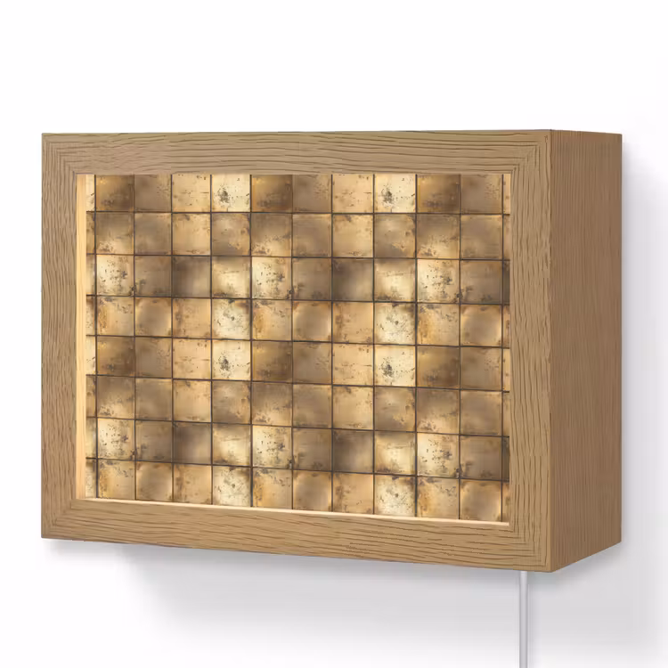 Lightbox - Wandlamp - Geometrisch - Tegels - Goud — 1