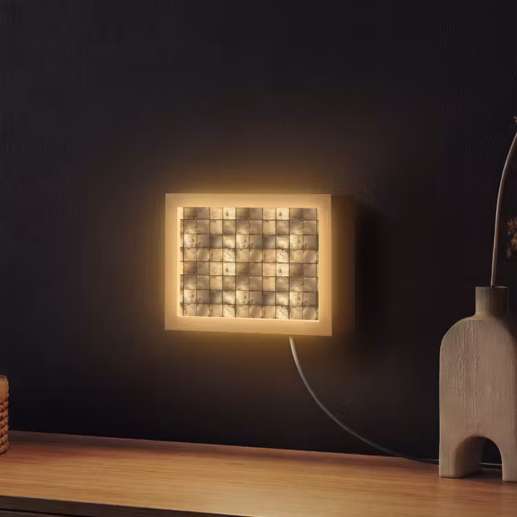 Lightbox - Wandlamp - Geometrisch - Tegels - Goud — 2