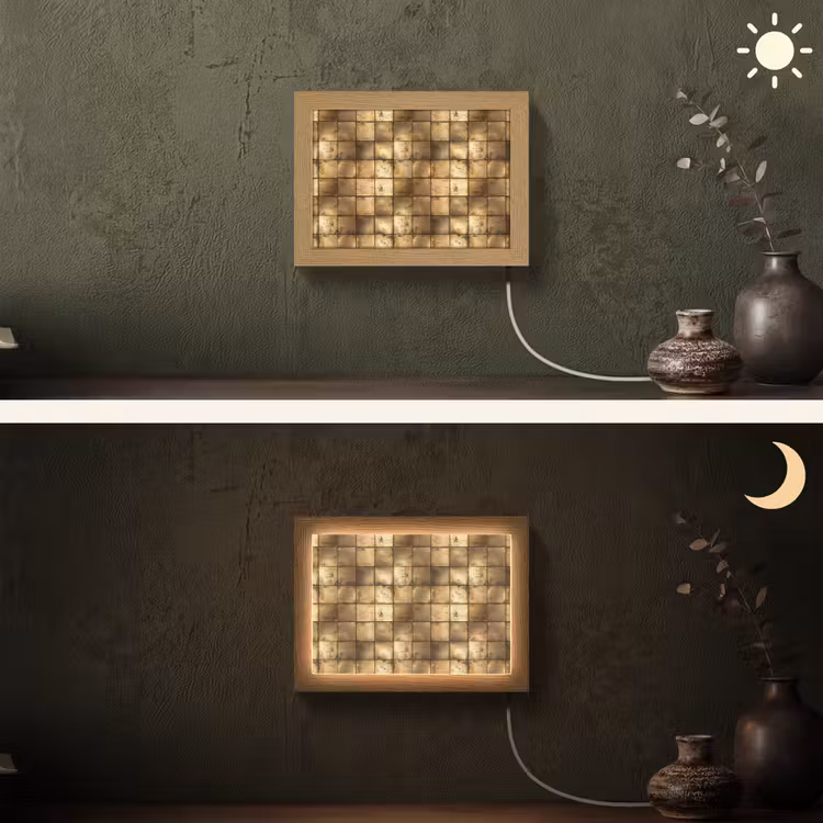 Lightbox - Wandlamp - Geometrisch - Tegels - Goud — 3