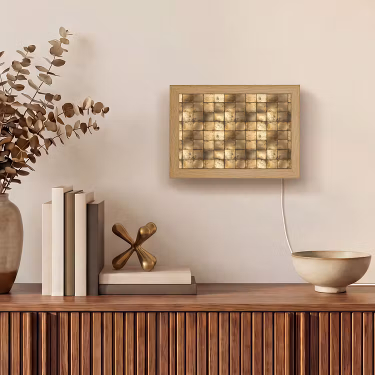 Lightbox - Wandlamp - Geometrisch - Tegels - Goud — 4