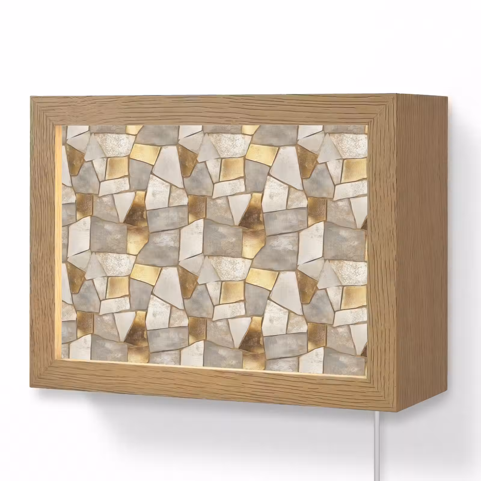 Lightbox - Wandlamp - Mozaïek - Marmer - Goud — 1