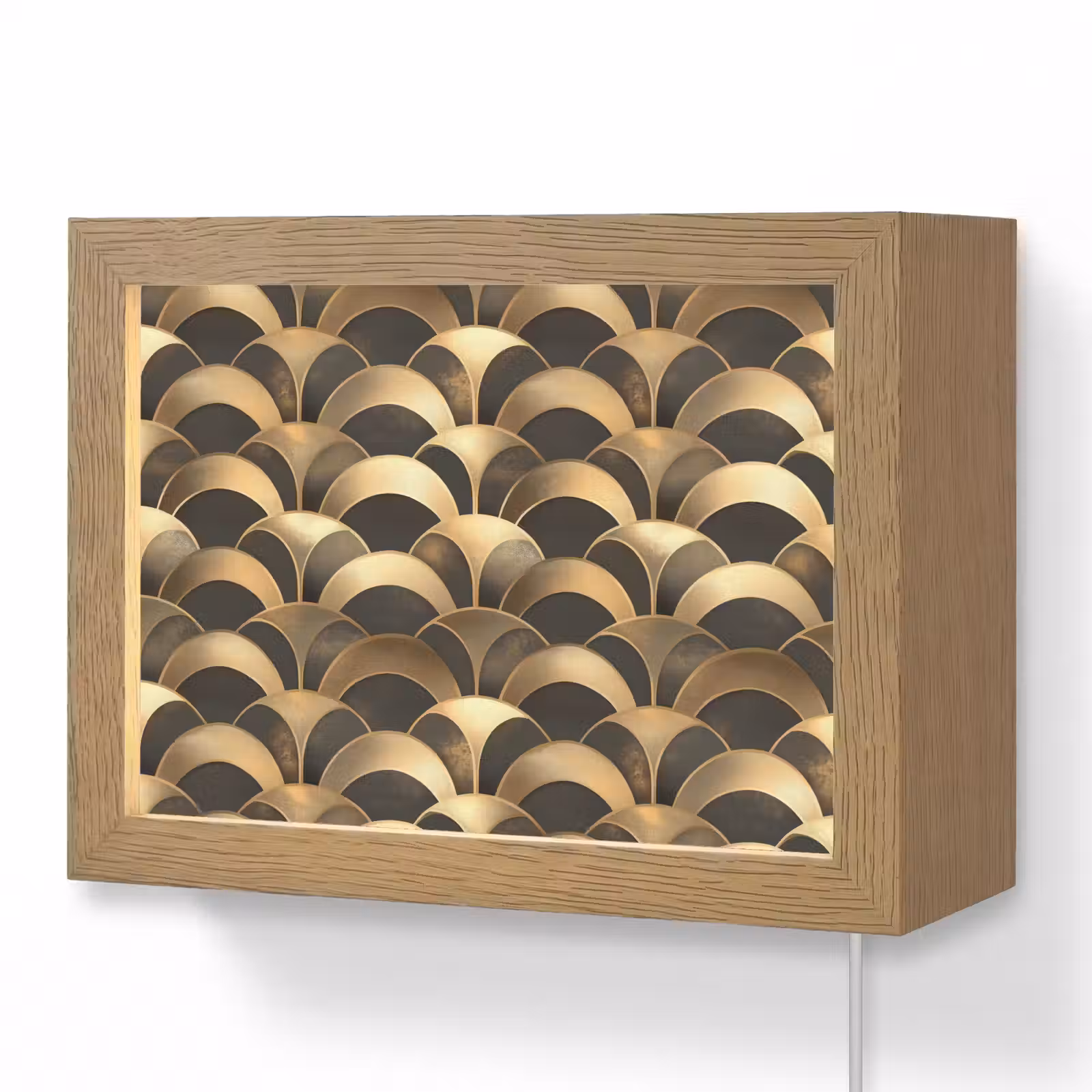Lightbox - Wandlamp - Schubben - Structuur - Goud — 1