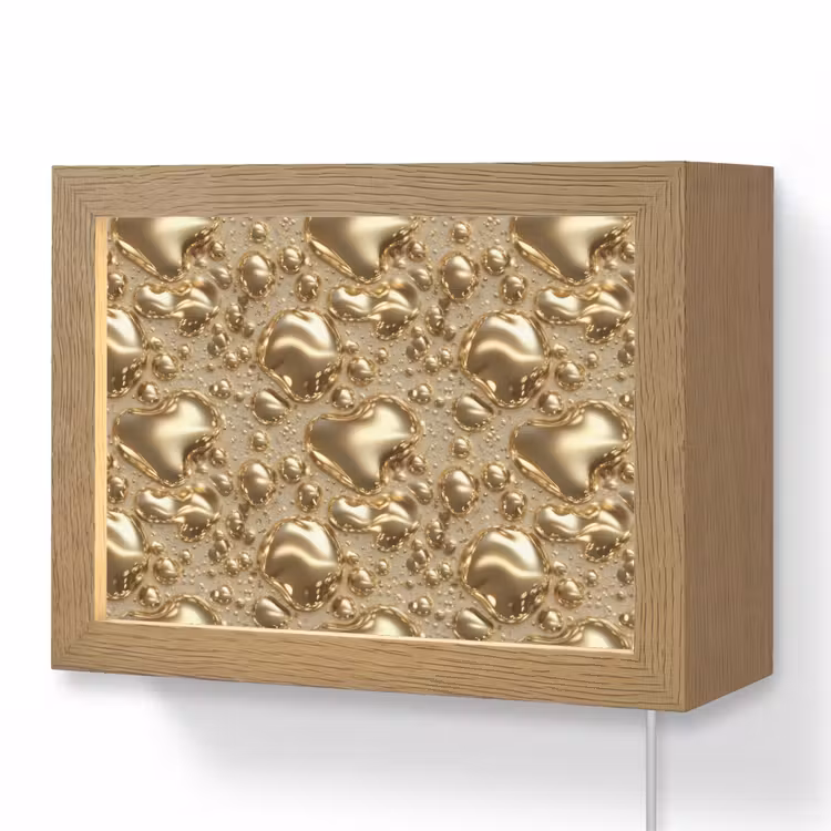 Lightbox - Wandlamp - Druppels - Organisch - Goud — 1