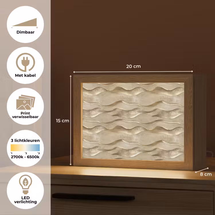 Lightbox - Wandlamp - Golven - Patroon - Goud — 9