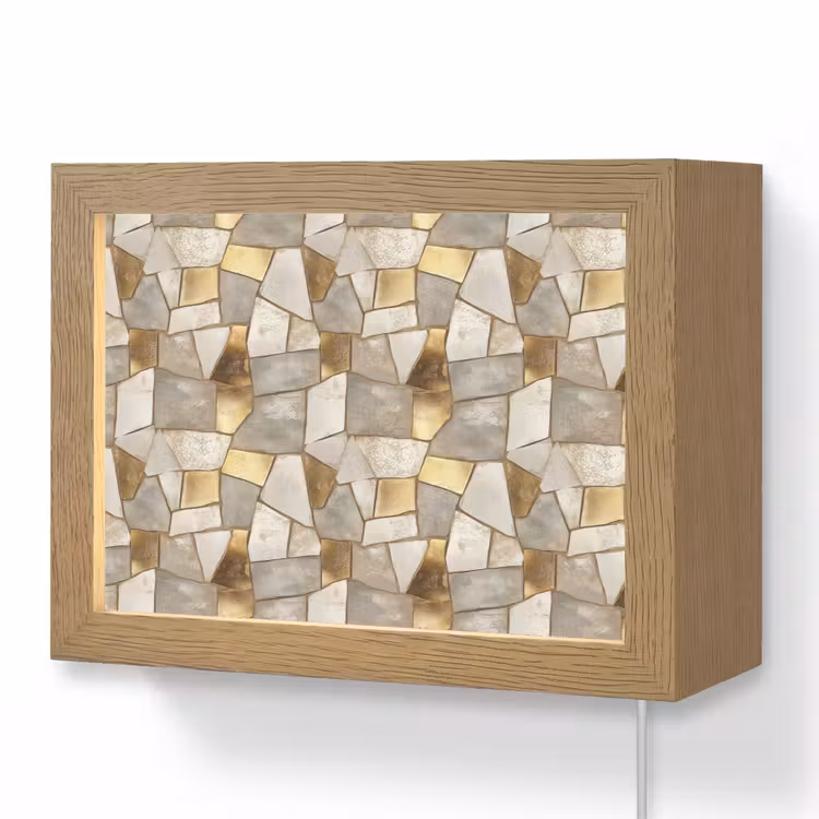 Lightbox - Wandlamp - Mozaïek - Marmer - Goud — 1