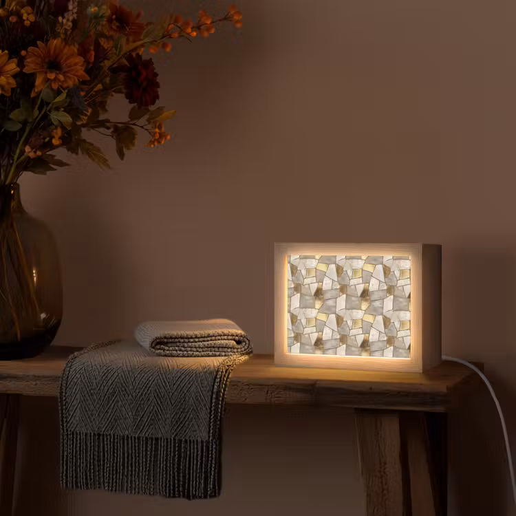 Lightbox - Wandlamp - Mozaïek - Marmer - Goud — 5
