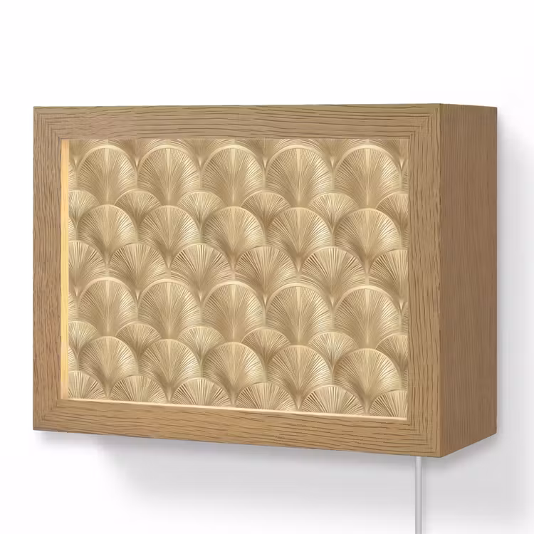 Lightbox - Wandlamp - Patroon - Waaier - Goud — 1