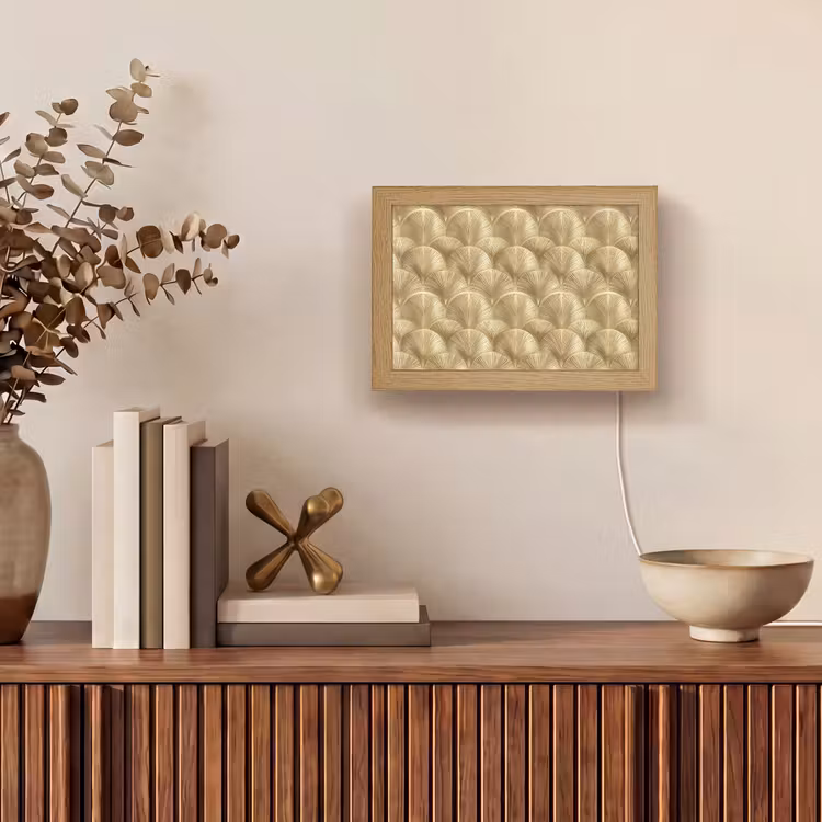 Lightbox - Wandlamp - Patroon - Waaier - Goud — 4