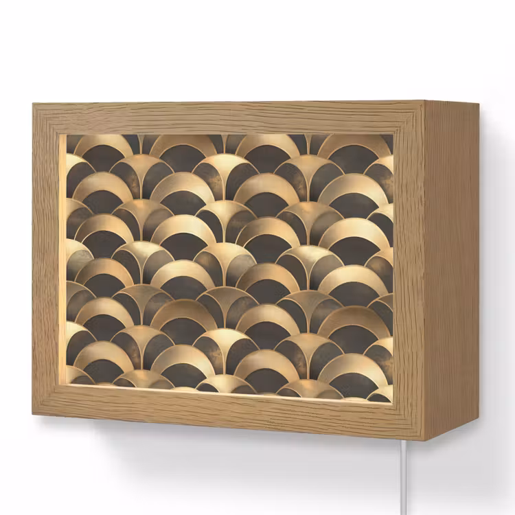 Lightbox - Wandlamp - Schubben - Structuur - Goud — 1