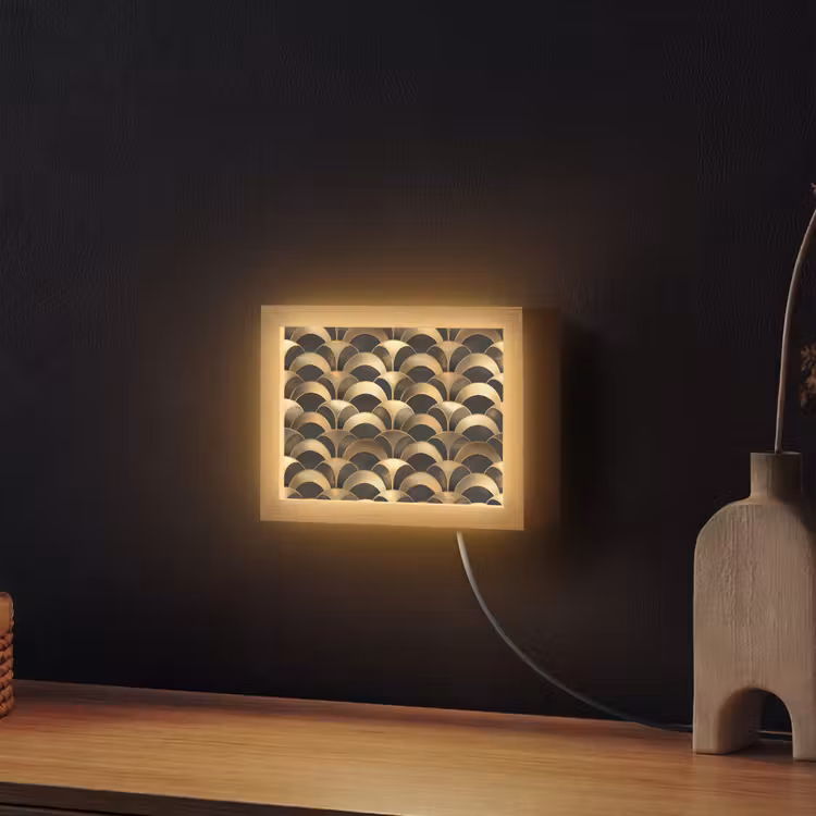 Lightbox - Wandlamp - Schubben - Structuur - Goud — 2