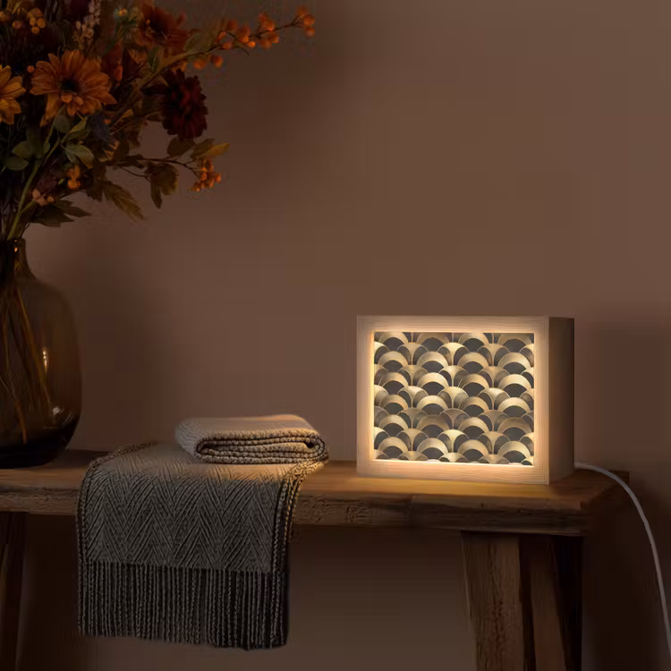 Lightbox - Wandlamp - Schubben - Structuur - Goud — 5