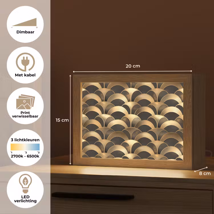 Lightbox - Wandlamp - Schubben - Structuur - Goud — 9