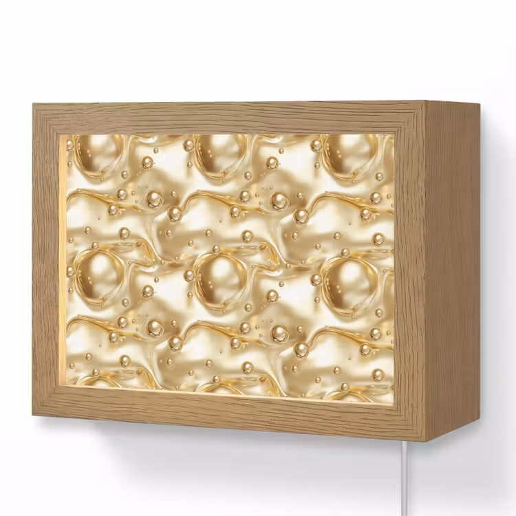 Lightbox - Wandlamp - Vloeibaar - Druppels - Goud — 1