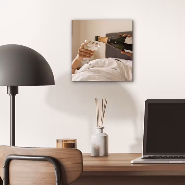 Aluminium schilderij - Champagne - Bed - Bubbels — 6