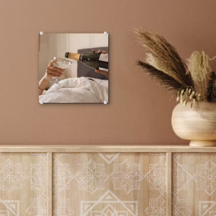 Glas schilderij - Champagne - Bed - Bubbels — 6