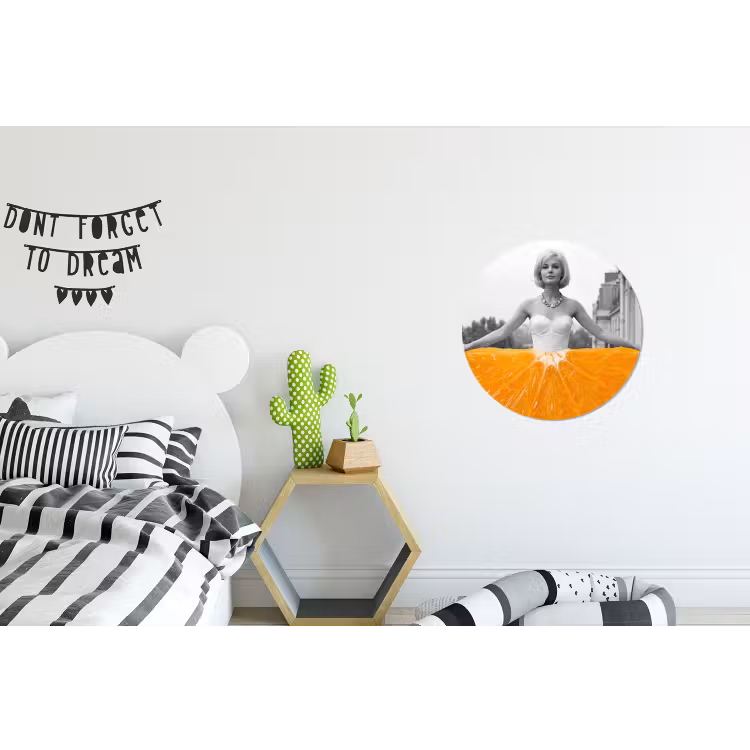 Wandcirkel - Aluminium - Sinaasappel - Eiffeltoren - Vrouw — 5