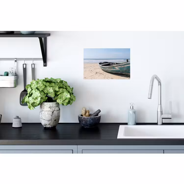 Muursticker - Boot - Zandstrand - Zee — 2