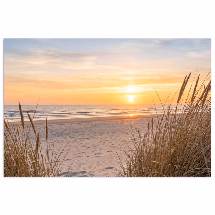Poster - Zonsondergang - Duinen - Zee — 1