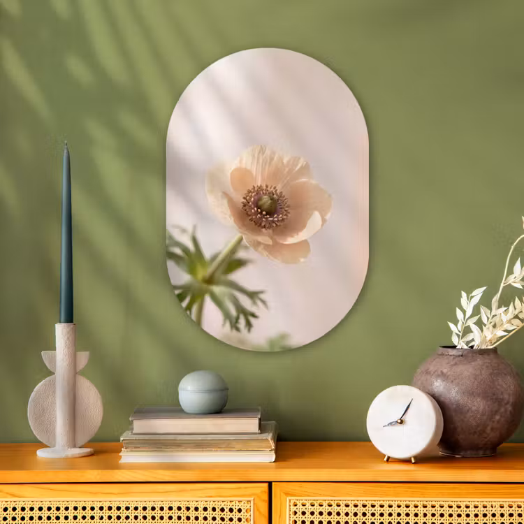 Muurovaal - Kunststof - Bloem - Minimalistisch - Groen — 2