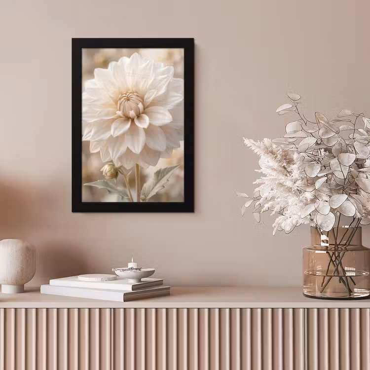 Poster met lijst - Bloem - Dahlia - Wit — 5