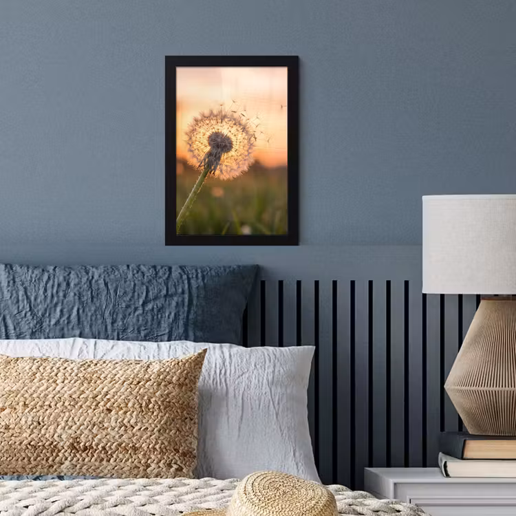 Poster met lijst - Paardenbloem - Zonsondergang - Veld — 3