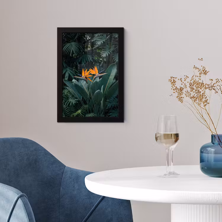 Poster met lijst - Paradijsvogelbloem Groene Bladeren — 4